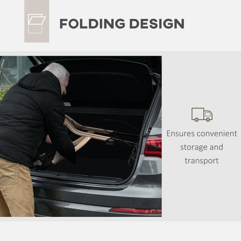 3 Wheel Rollator, Lightweight Aluminium Tri Walker with Adjustable Handle, Storage Bag, Dual Brakes, Gold Tone