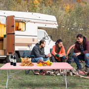 Folding Table 243.9cm Heavy Duty Portable Pink