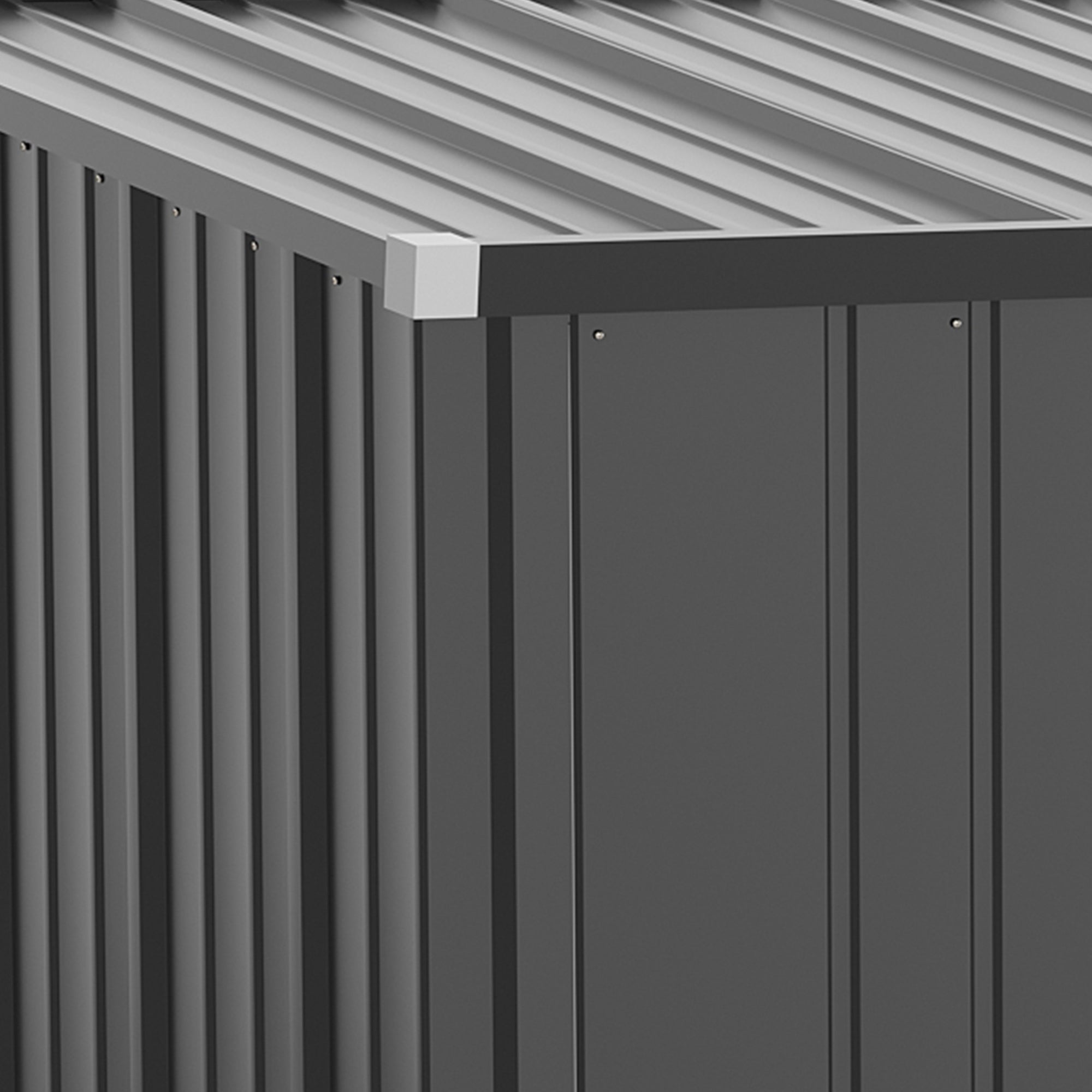 Corrugated Steel Garden Shed 5.3 x 3.1ft - Black