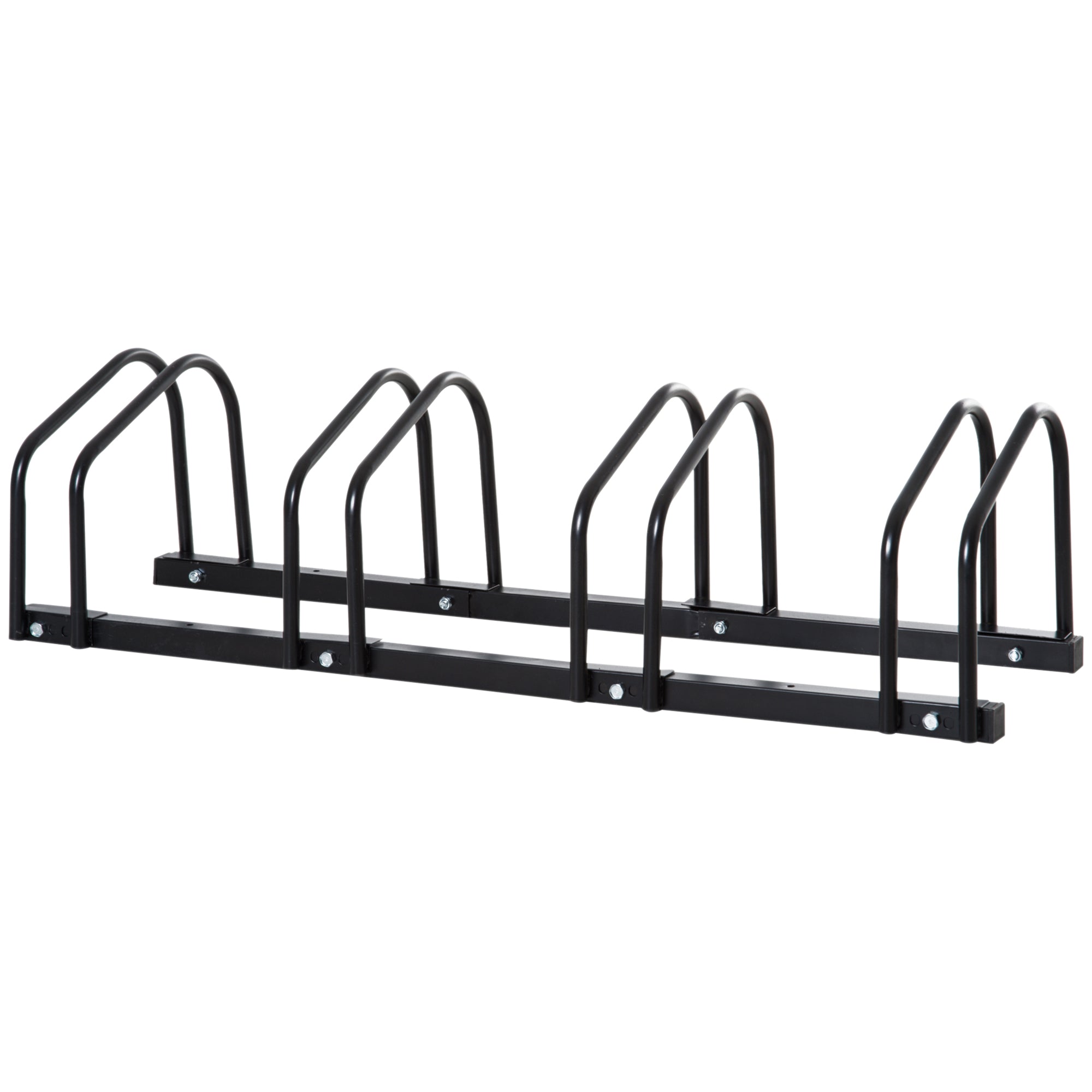 Bike Rack, 5 Bikes, Weatherproof, Steel, Black