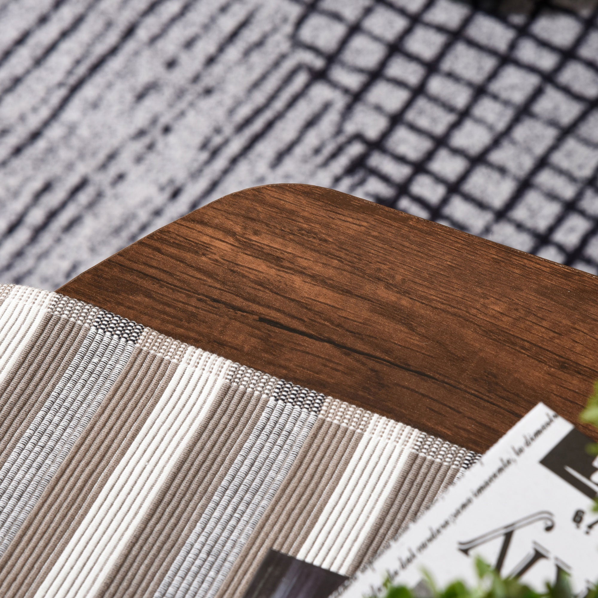 Coffee Table with Storage Surfaces, 100x60x46cm, Chipboard and Steel Brown