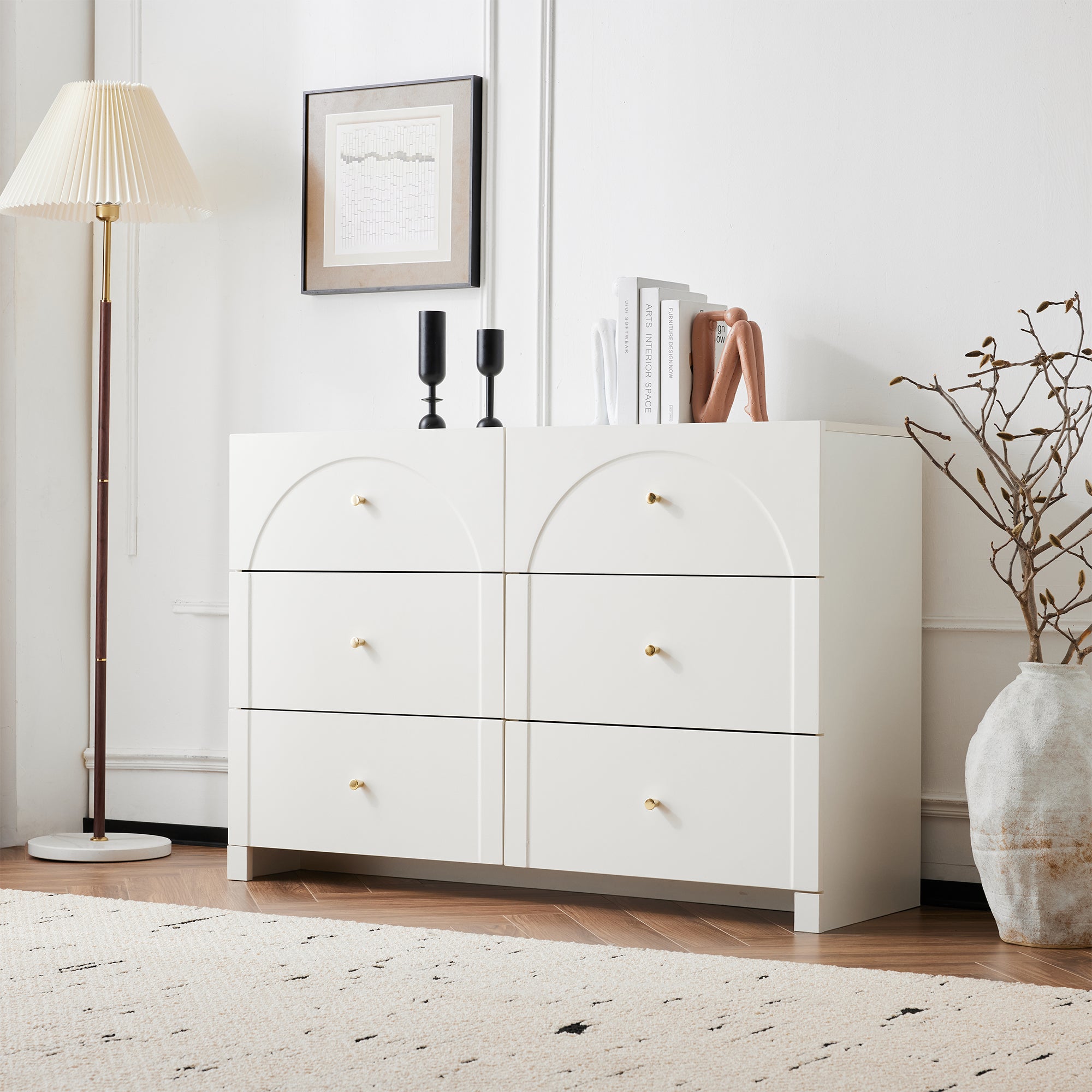 Chest of Drawers with 6 Drawers, White