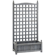 Planter Box with Trellis 64x28x120cm, Wooden Light Grey
