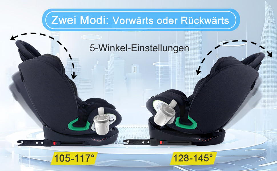 Child Car Seat i-Size 360° Rotatable ISOFIX 0-36kg with Sunshade and Cup Holder