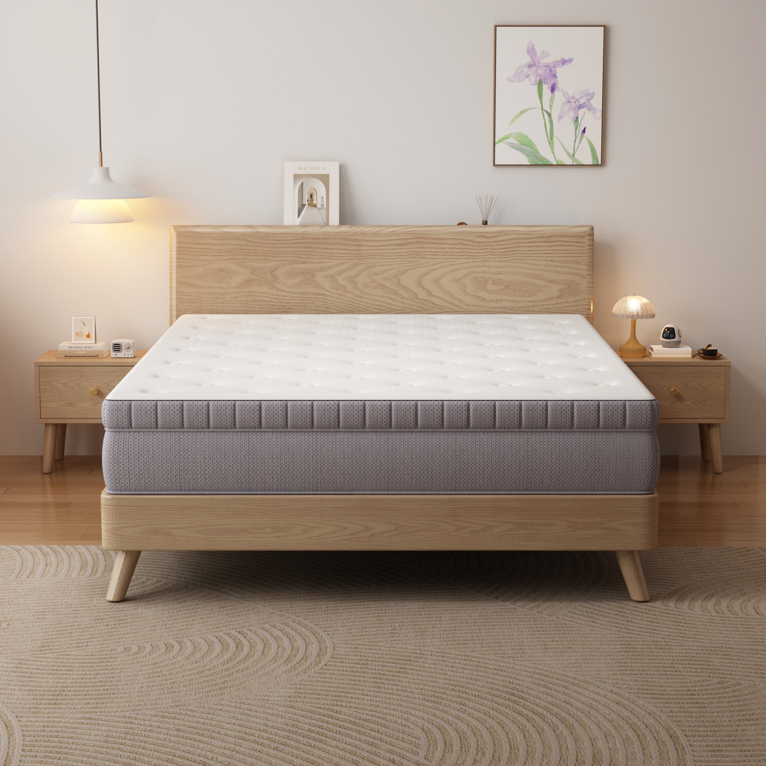 Pocket Spring Mattress 180x200, 7-Zone Ergonomic H3 with Comfort Foam, OEKO-TEX Certified White