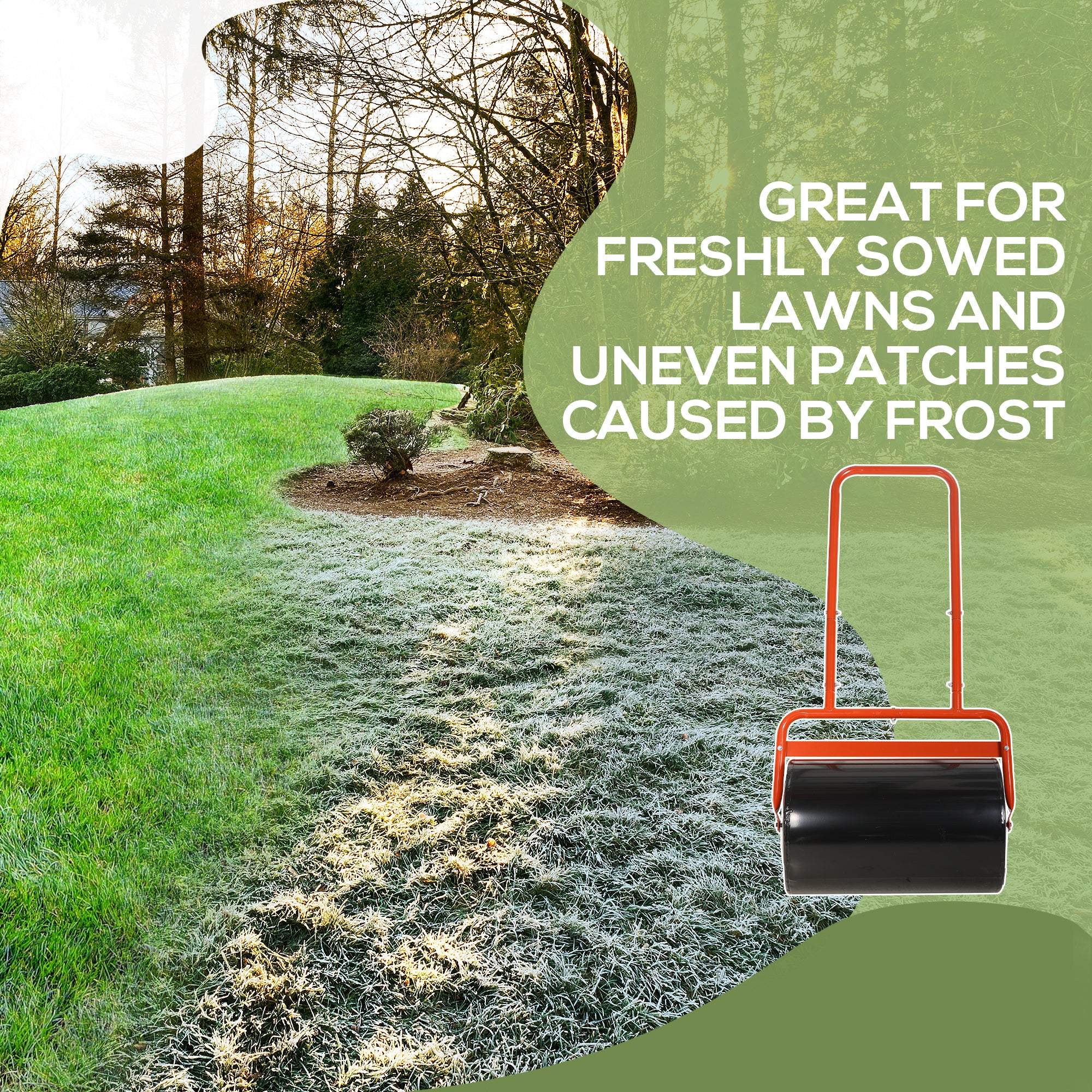 Lawn Roller, 38L Fillable Cylinder Steel, Red