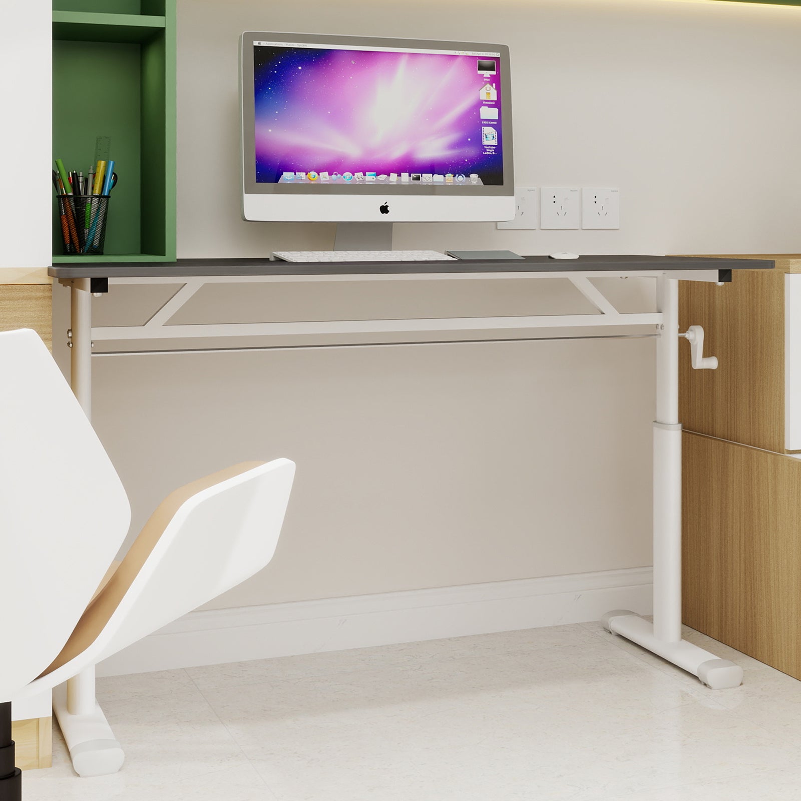 Adjustable Study Desk, Height-Adjustable Multi-Purpose Home/Office, Compact Design