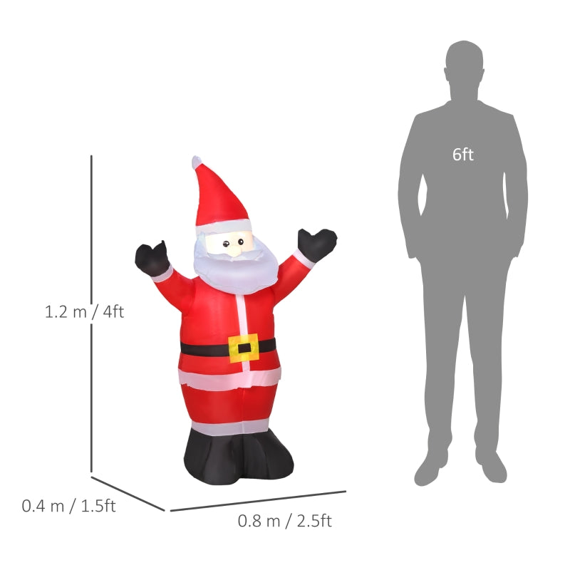 Inflatable Santa Claus 4ft LED Outdoor Decoration, Air Blown
