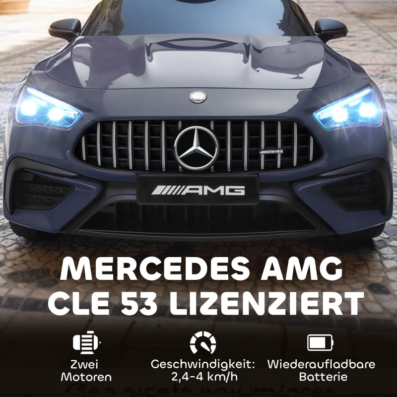 Children's Electric Car Mercedes Design 12V Motor with Remote Control and LED Lights, Grey