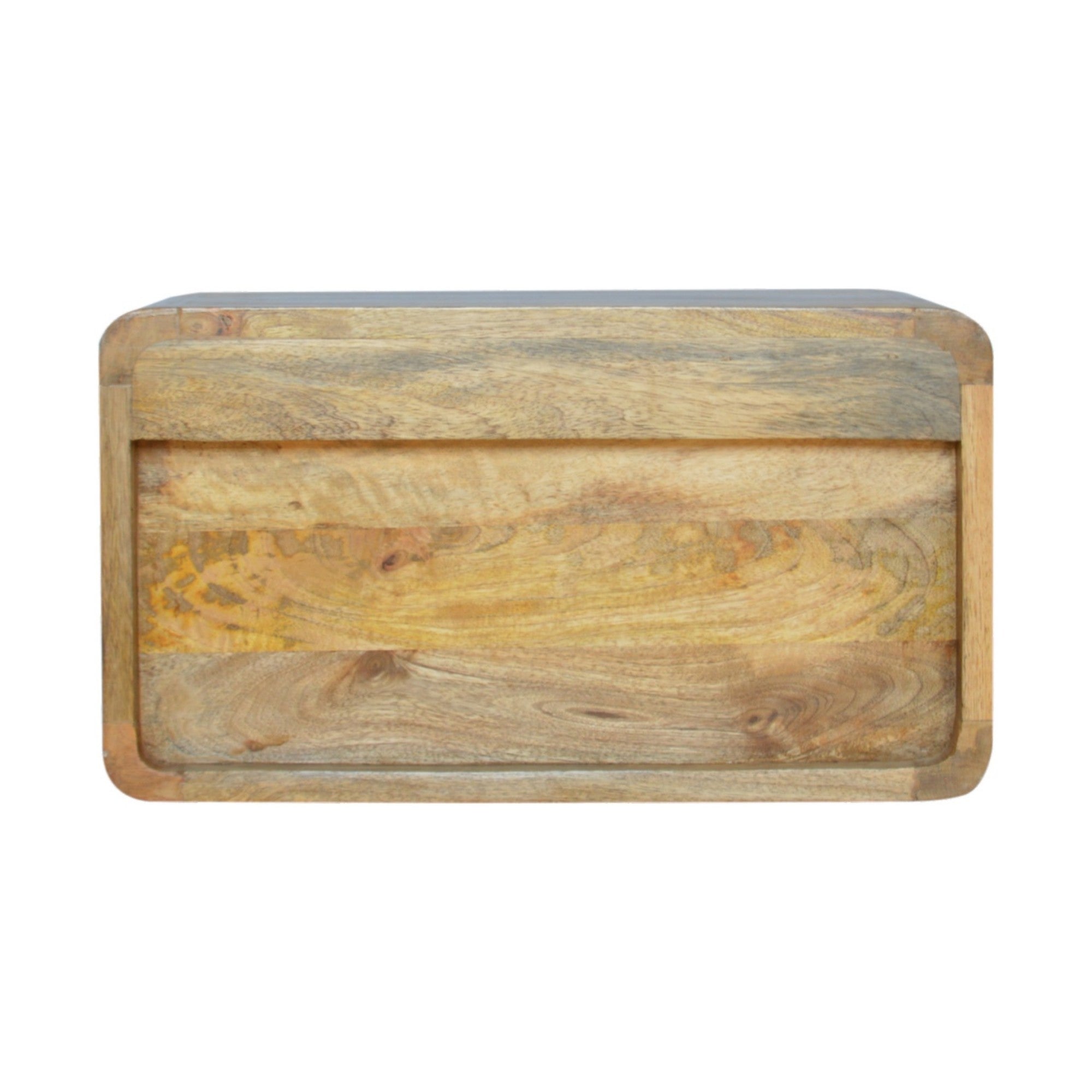 Solid Wood Floating Bedside 2 Drawer Brown