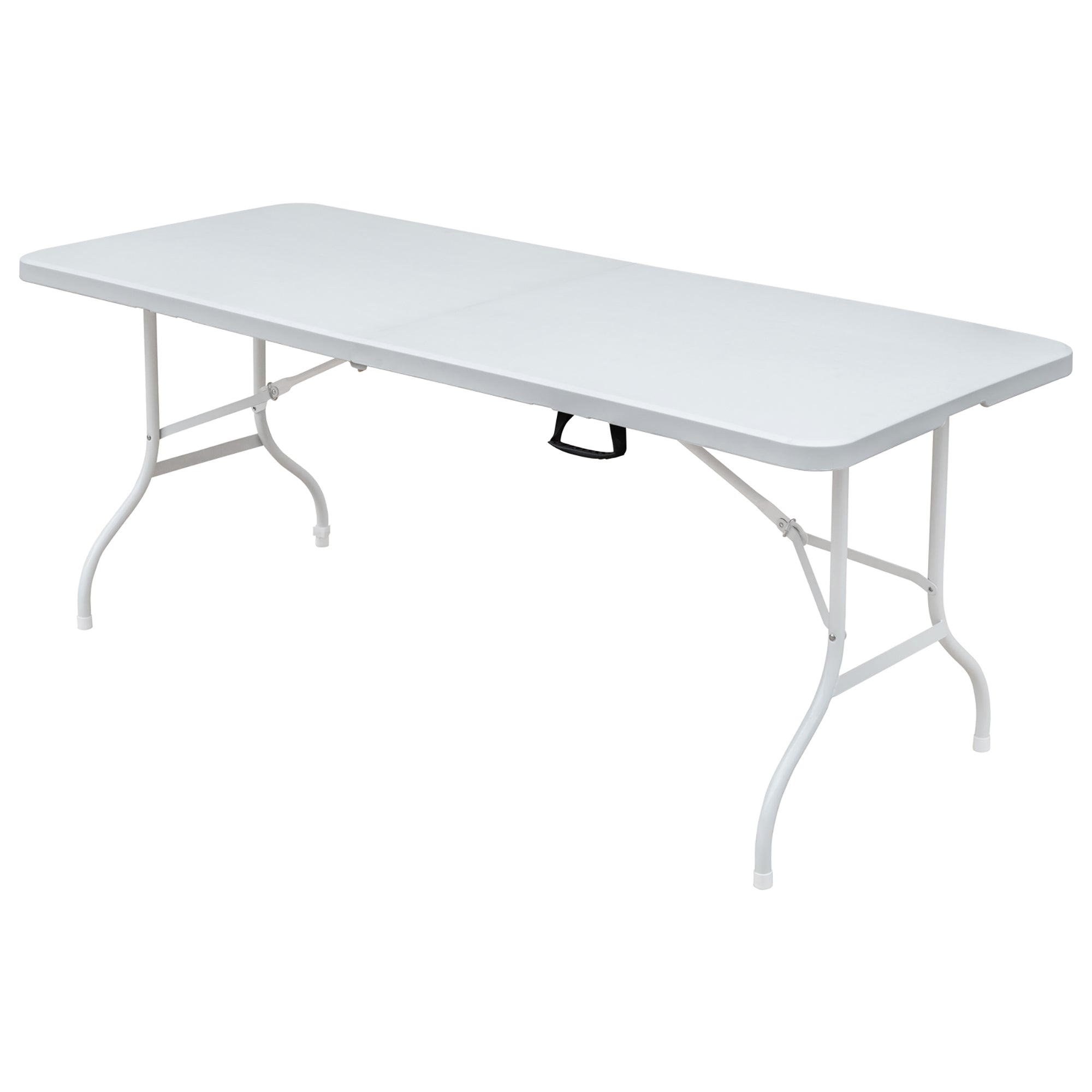 Folding Table 180cm, Portable Adjustable Rustproof, White