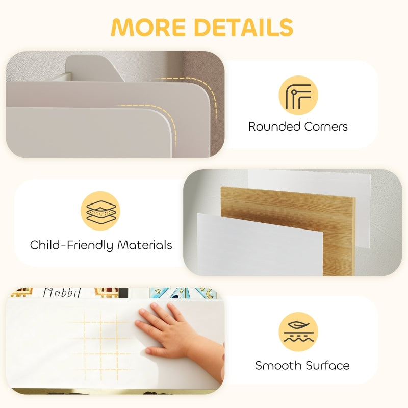 Toy Storage Unit 3-Tier Shelf with 6 Removable Bins, Multicoloured