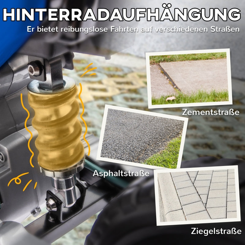 Electric Motorcycle for Children with Training Wheels and Music, 3-6 Years, 12V Blue