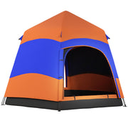 Family Tent Quick-Up Double-Wall for 4-6 Persons, 4 Seasons, Waterproof, with Mosquito Net, 2 Doors
