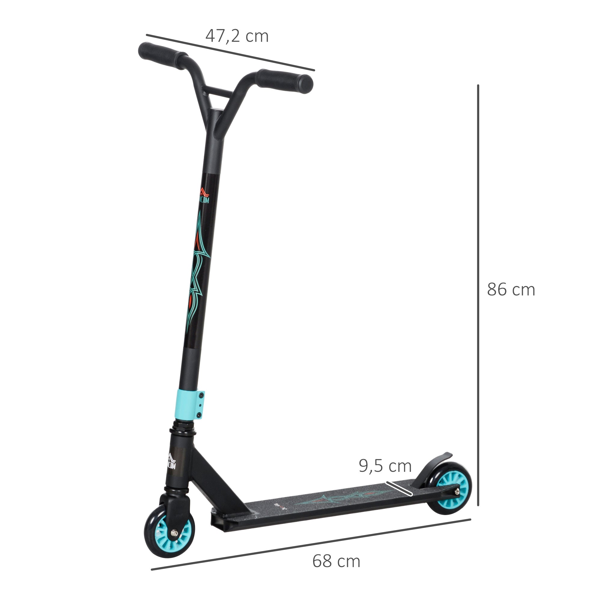Stunt Scooter with ABEC 9 Ball Bearings and 100mm Artificial Leather Wheels