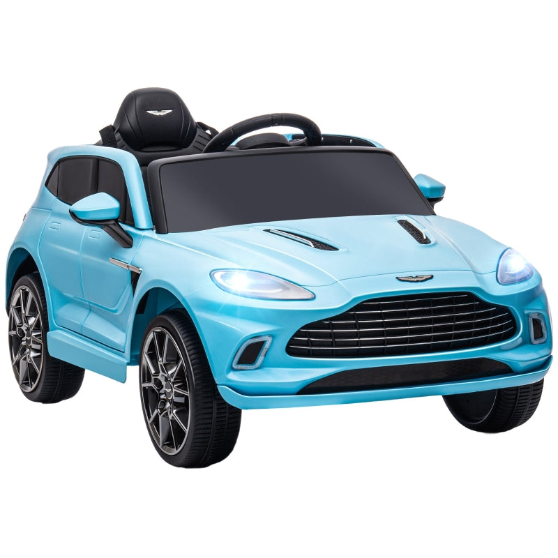 Aston Martin DBX Kids Electric Car, 12V with Lights, Music, Horn, Blue