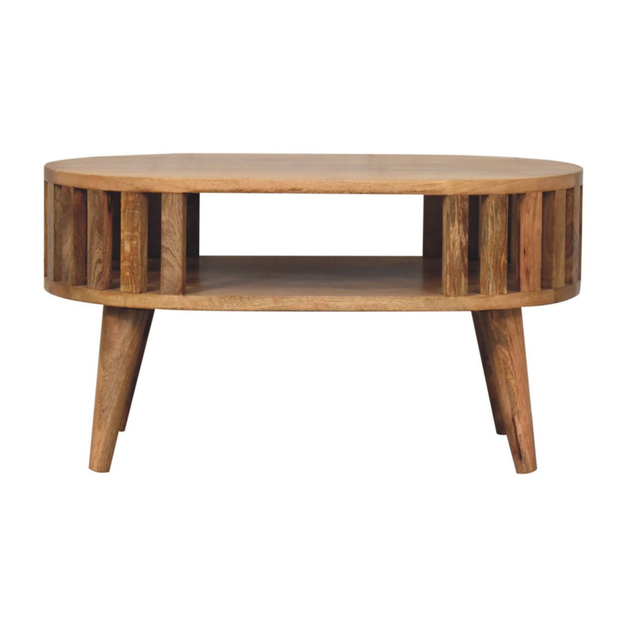 Ariella Coffee Table Mini Open Slot Solid Wood Brown