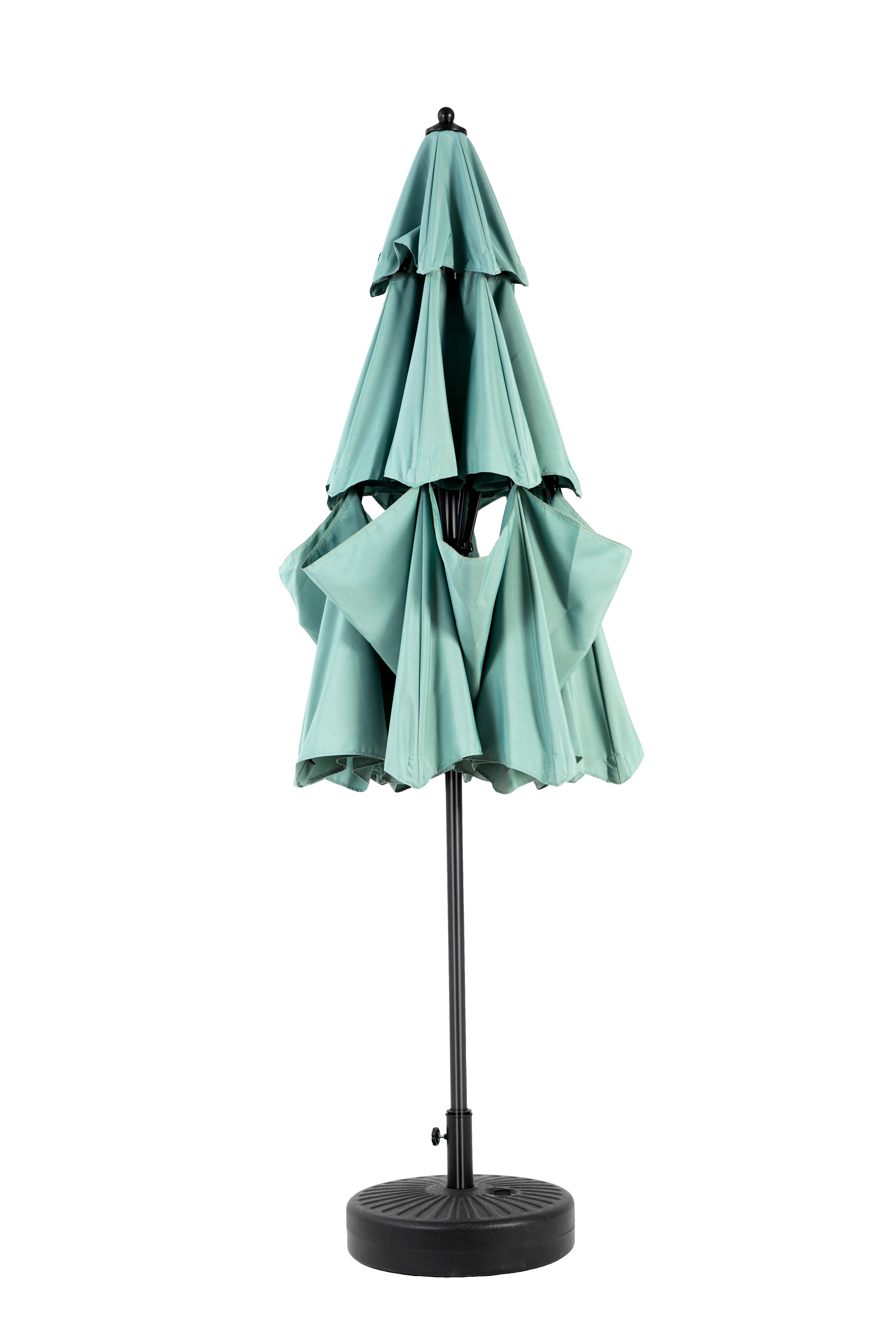 Double Sided Outdoor Umbrella, 14.8 Ft Rectangular Large with Crank, Light Green