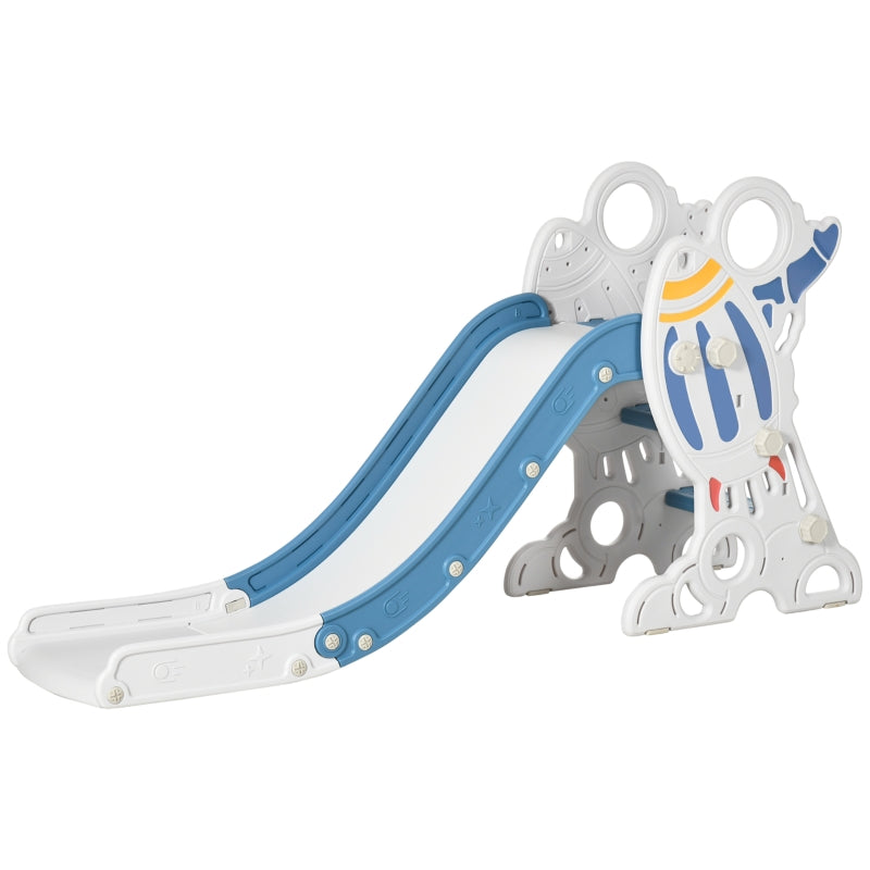 Rocket Slide for Toddlers with Sticker Set and Rocket Design, Blue