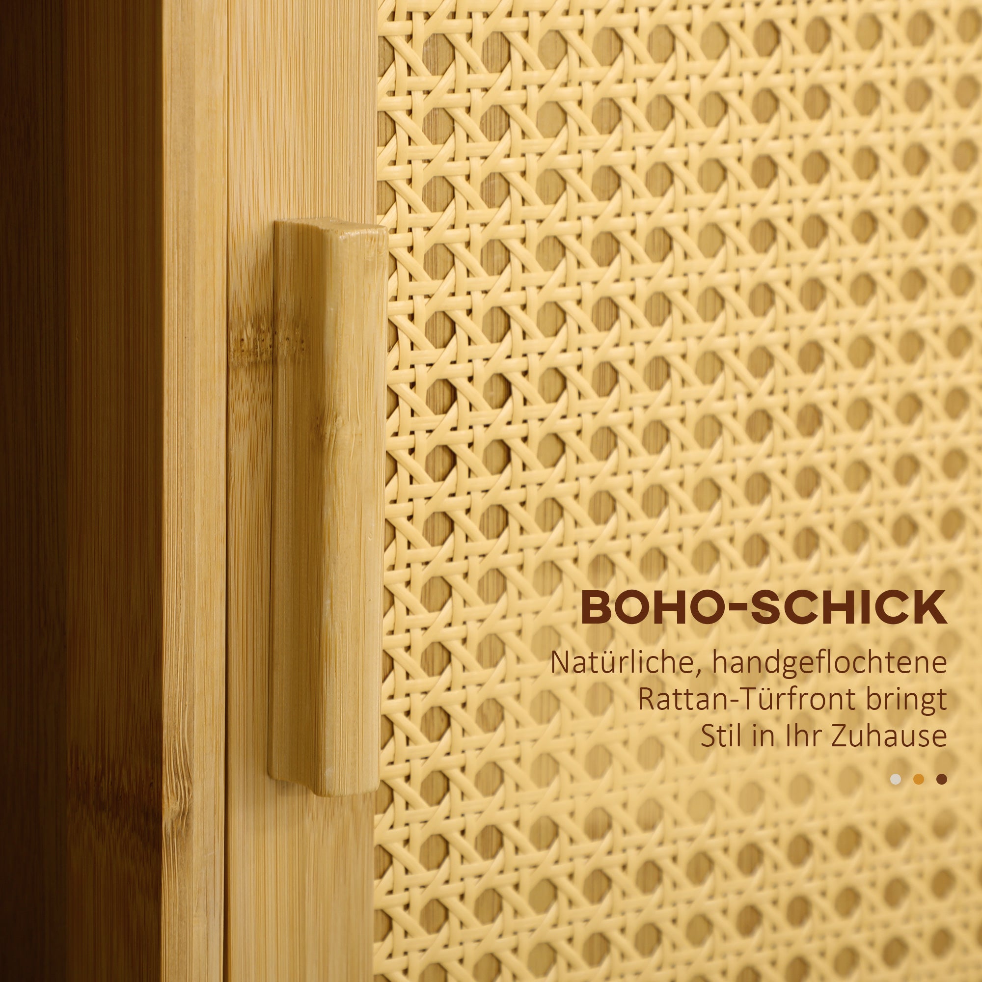 Kitchen Trolley Serving Trolley Drawer Cabinet Towel Rack Bamboo Natural