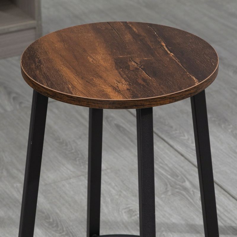 Bar Stools, Set of 2 Kitchen Breakfast Chairs 65cm High Seat, Rustic Brown
