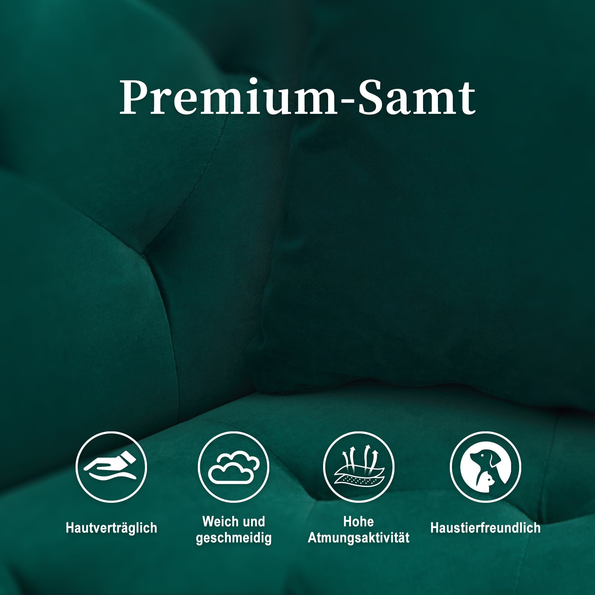 Two-Seater Sofa, Adjustable Backrest Sofa Bed with Metal Legs, Emerald Velvet