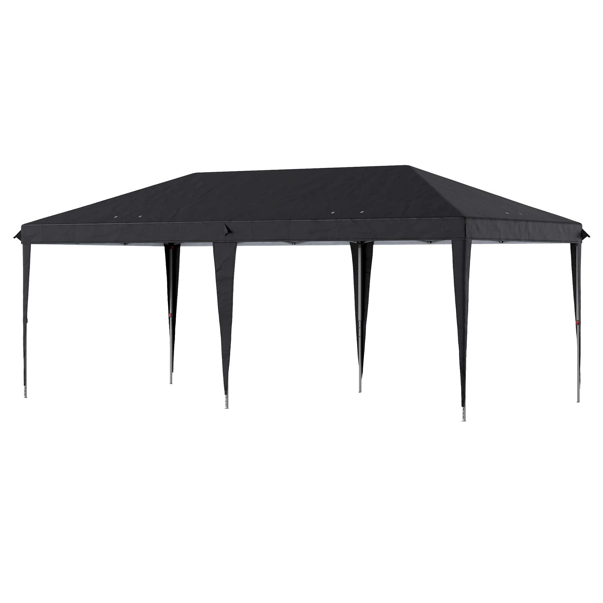 Pop Up Gazebo, 3 x 6m Foldable Canopy Tent Height Adjustable, Black