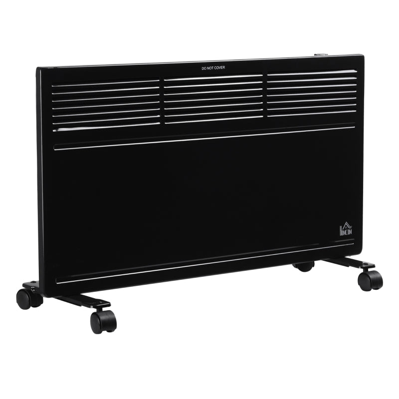 POWER Convector Radiator Freestanding/Wall-mounted with 2 Heat Settings and Safety Cut-Off, Black
