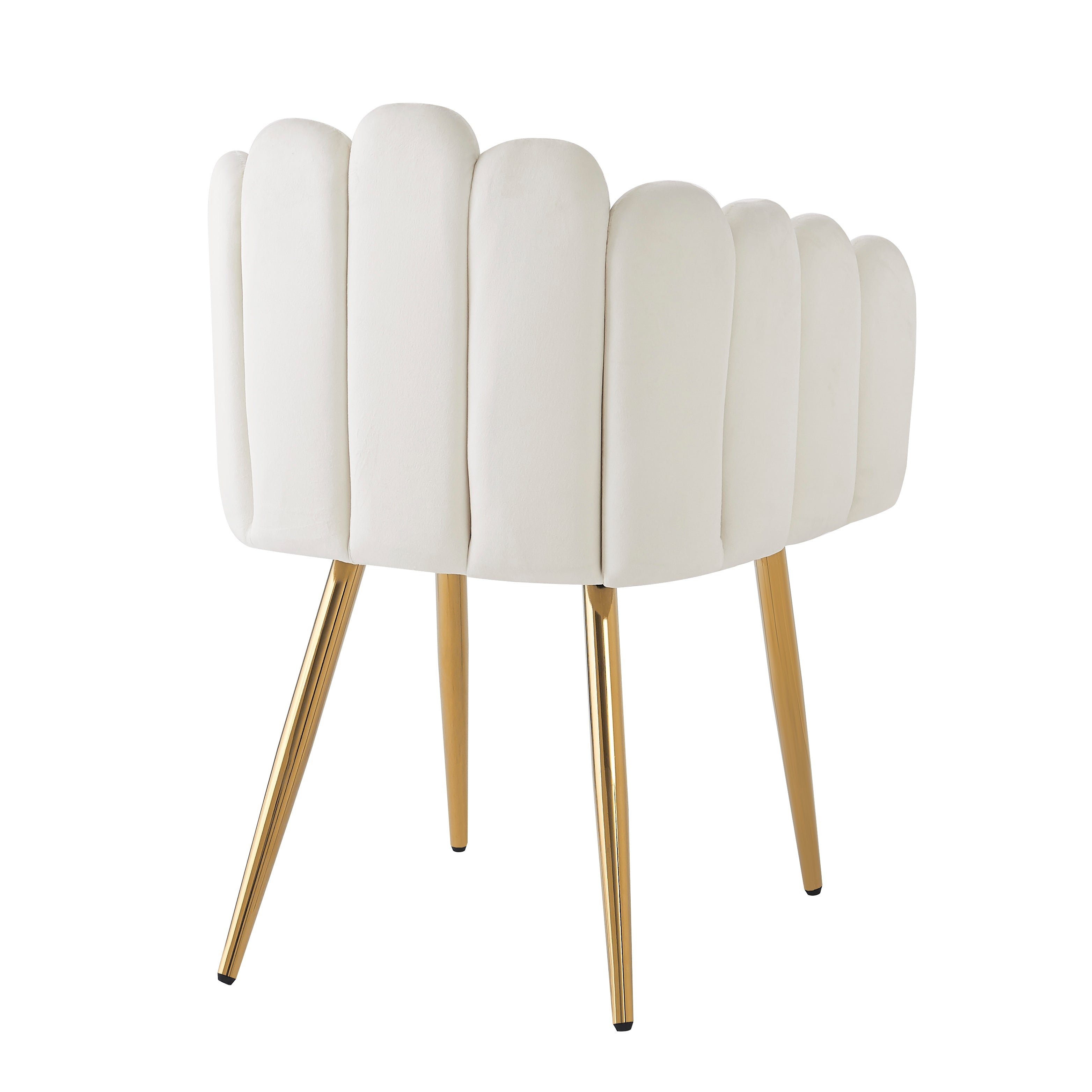 Dining Chair, 4-Piece Fan-Shaped Adjustable Velour Fabric