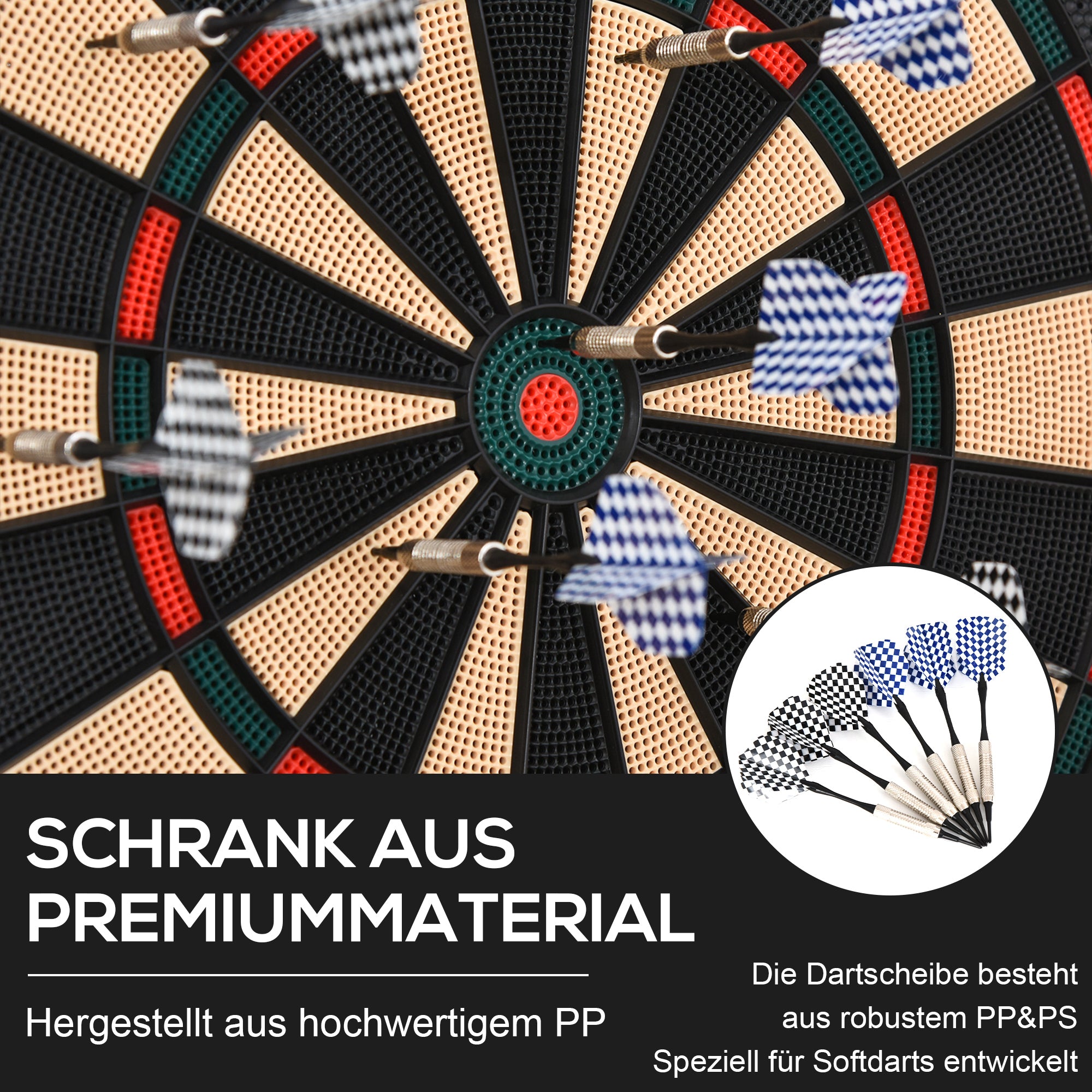 Electronic dartboard with 6 darts 27 games 243 hitting options