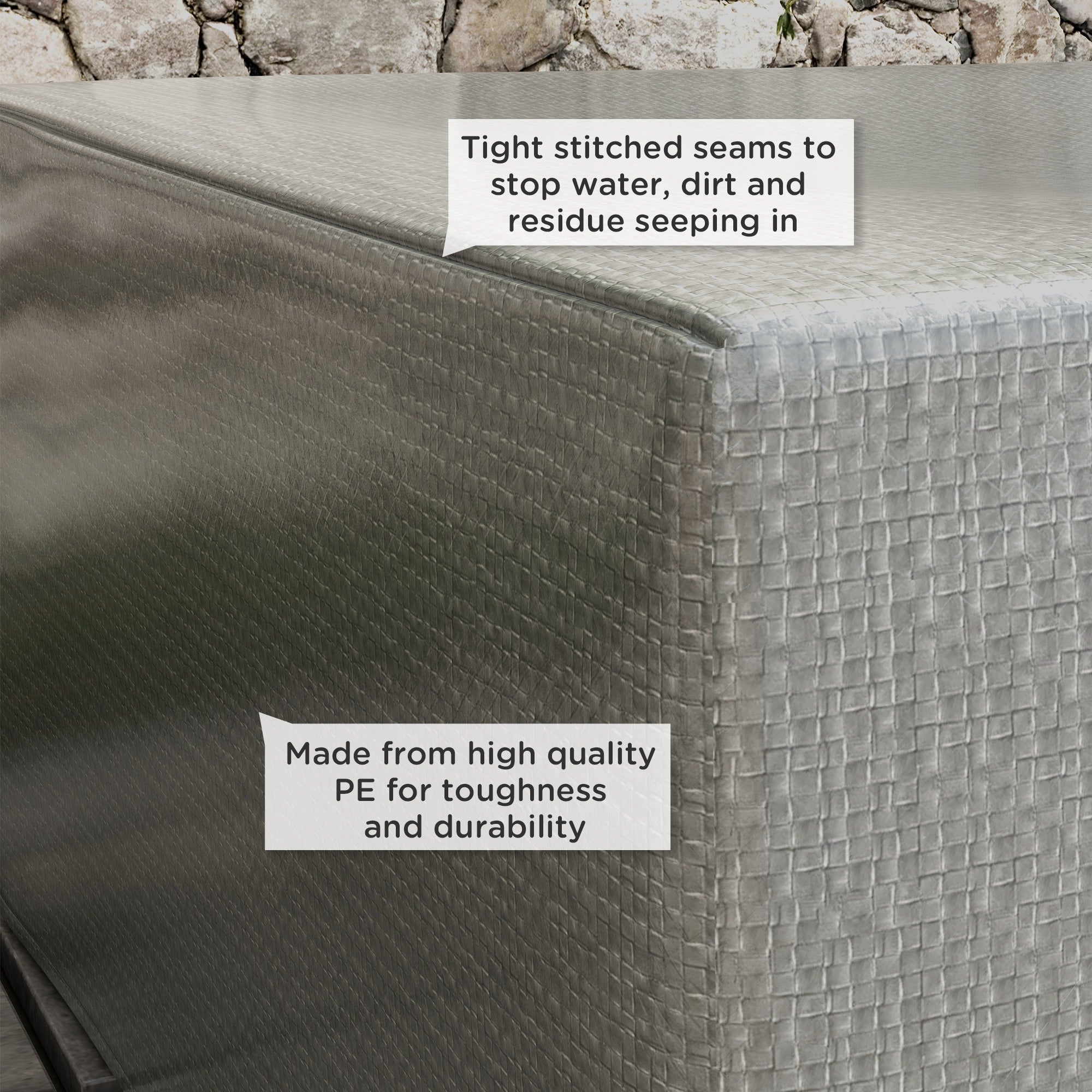 Large Patio Set Covers, 235x190x90cm Waterproof Anti-UV Protection, Grey