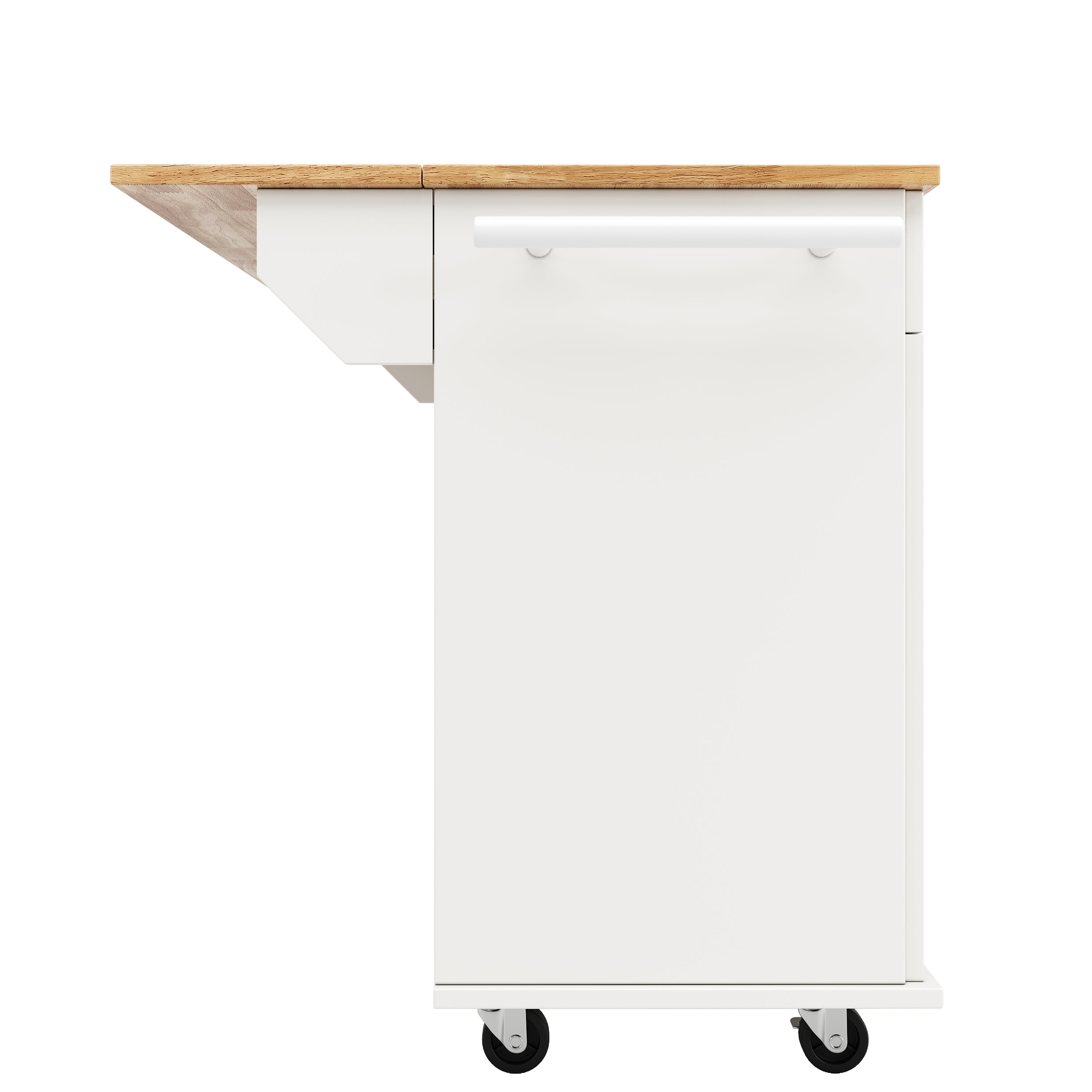 Modern Kitchen Island Dining Table Storage 106cm - White