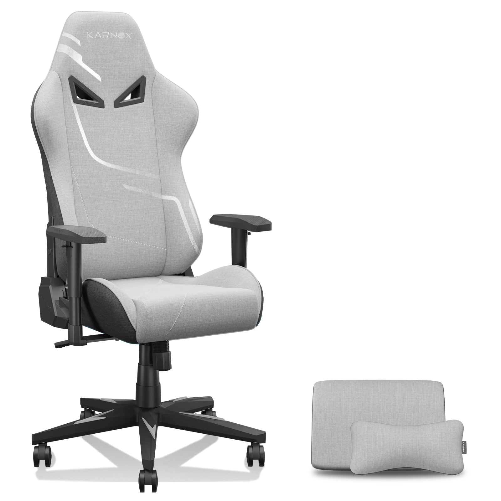 KORNOX Gaming Chair, High Back Swivel Ergonomic Support, Silver Gray Fabric