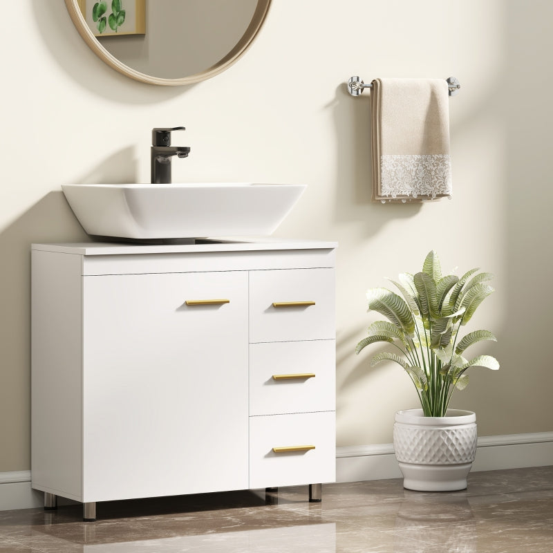 Bathroom Vanity Unit, 3-Tier Design, White