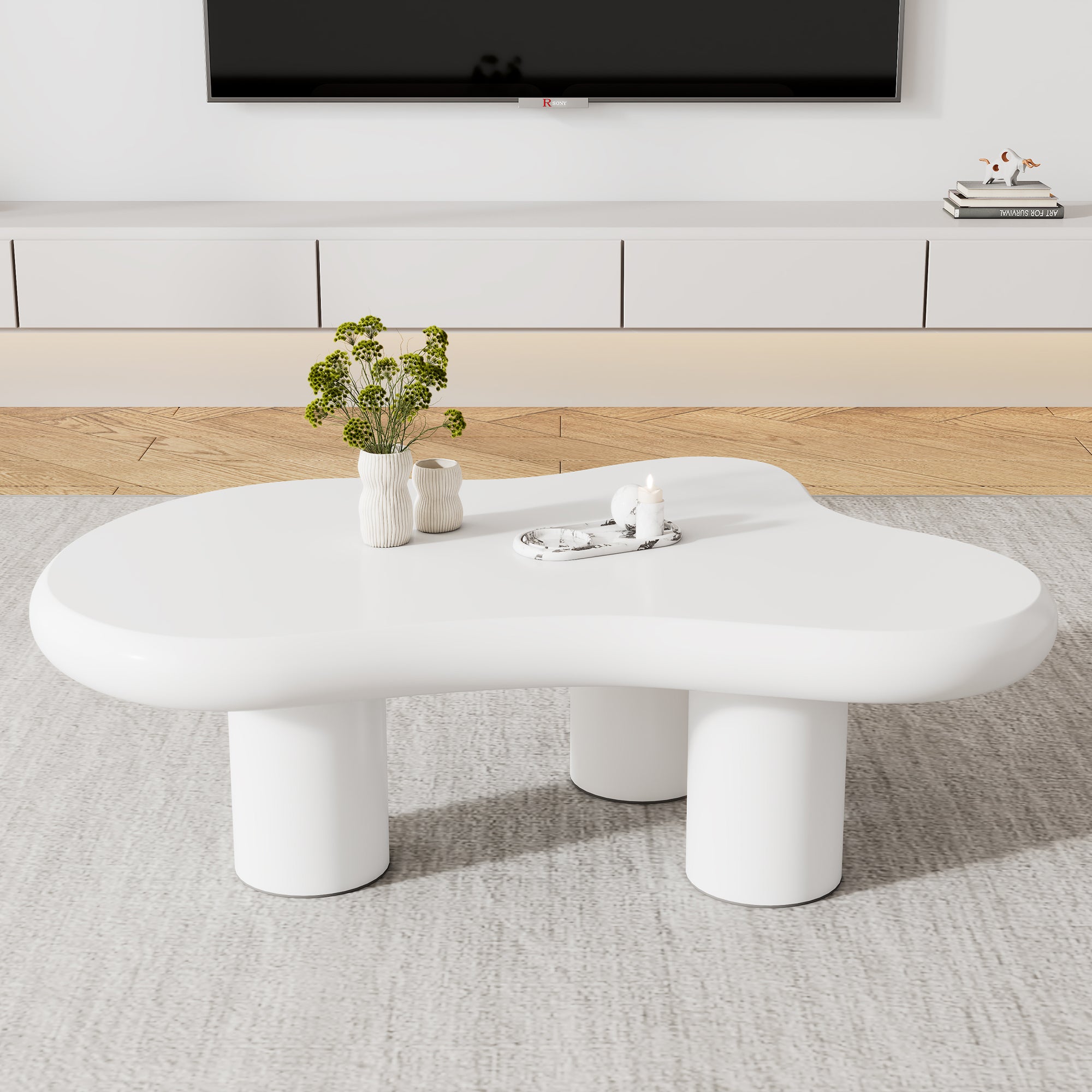 Cloud Coffee Table, Irregular Shape 97cm MDF Lacquered