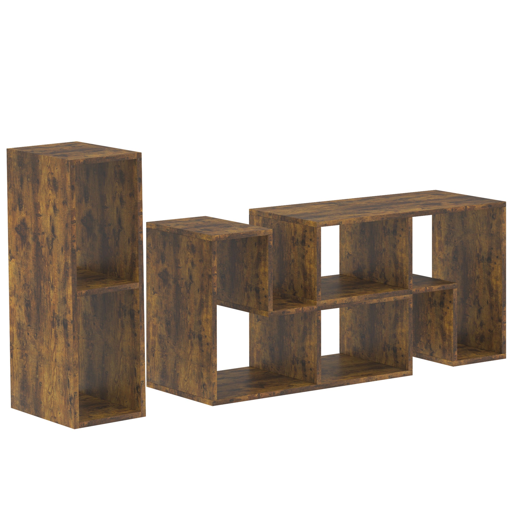 TV Stand, Extendable Unit with Storage for TVs up to 75 Inches, Rustic Brown