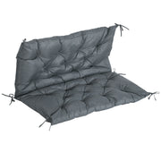 2 Seater Bench Cushion with Back and Ties for Garden Chair, Dark Grey