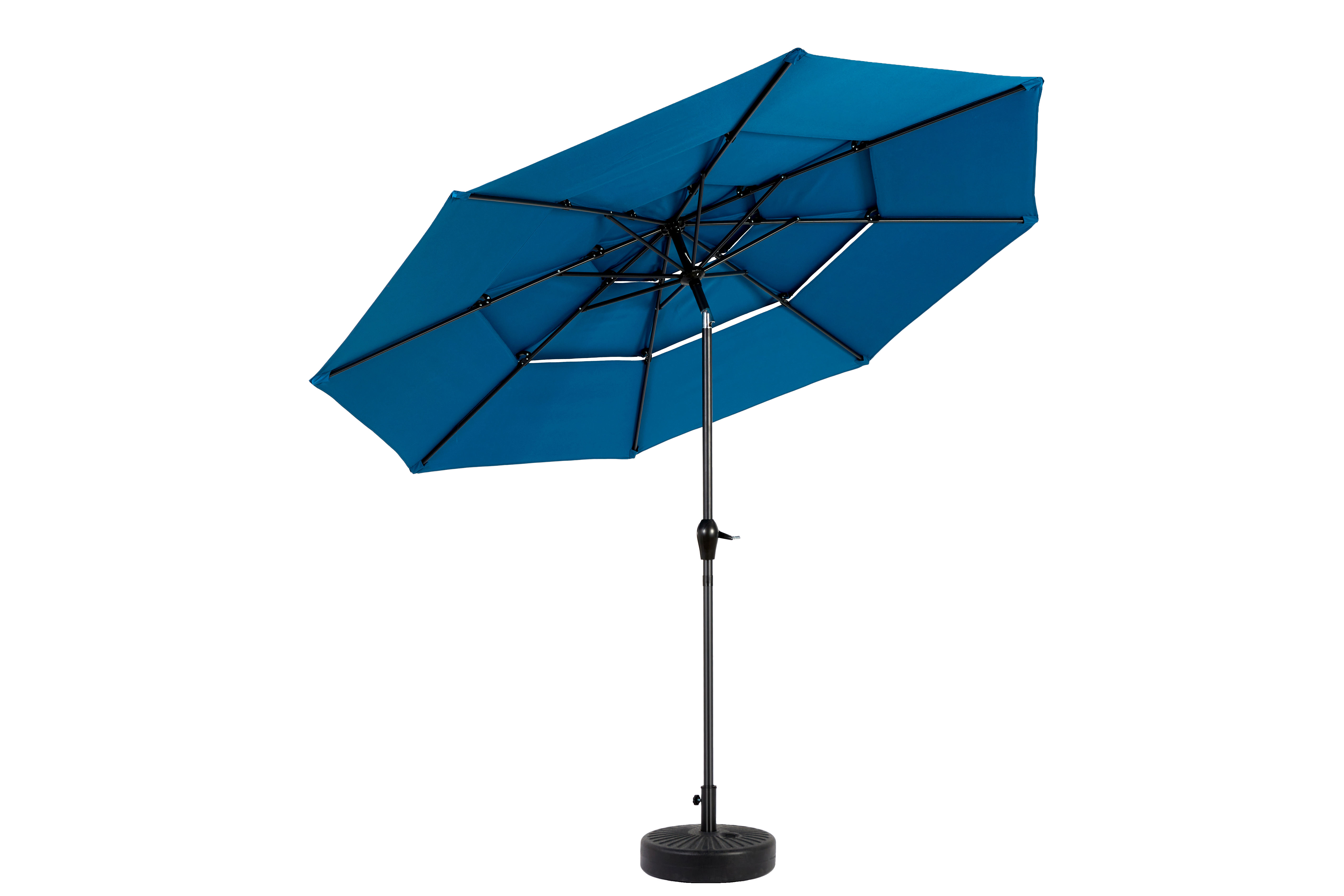 Outdoor Umbrella, 14.8 Ft Double Sided Rectangular Large with Crank, Blue