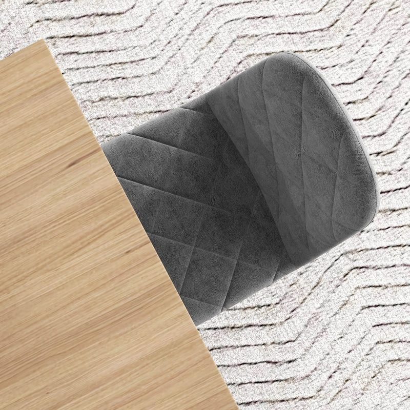 Dining Chairs, Set of 4 Upholstered with Backrest, Metal Legs, Velvet Look Grey