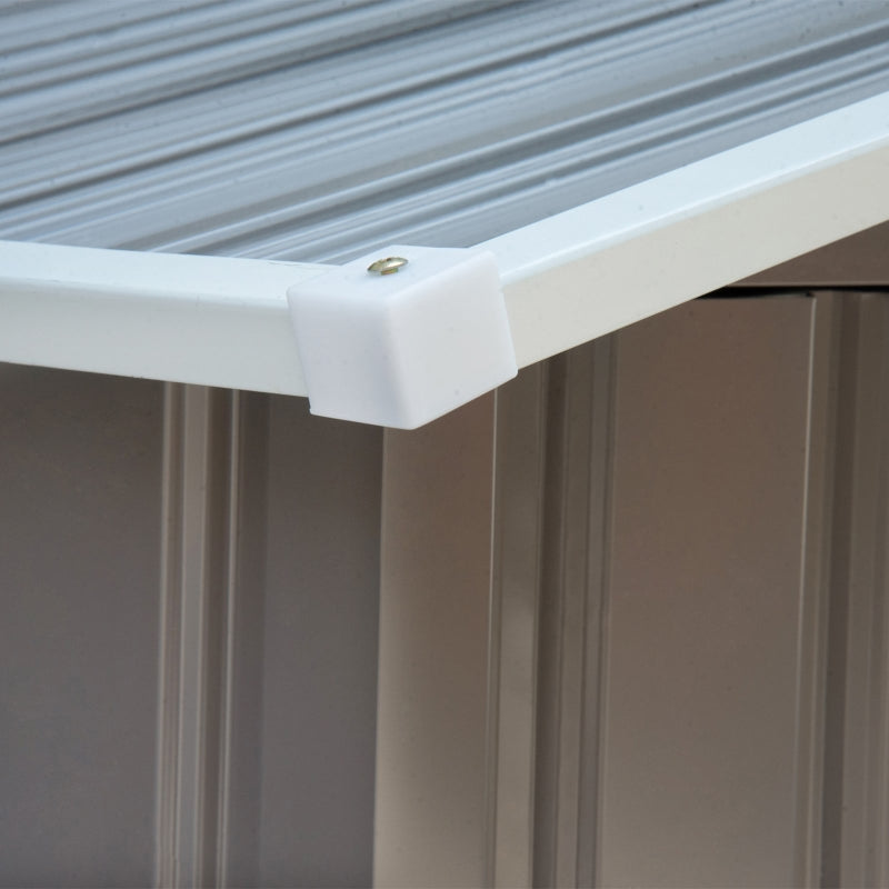 7ft x 4ft Lockable Garden Storage Shed w/ Air Vents, Steel Grey