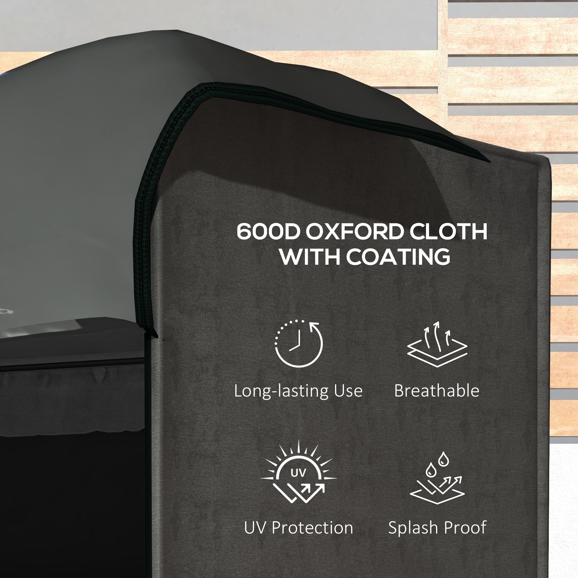 Three-Seater Swing Chair Protective Cover 205 x 124cm, Dark Grey