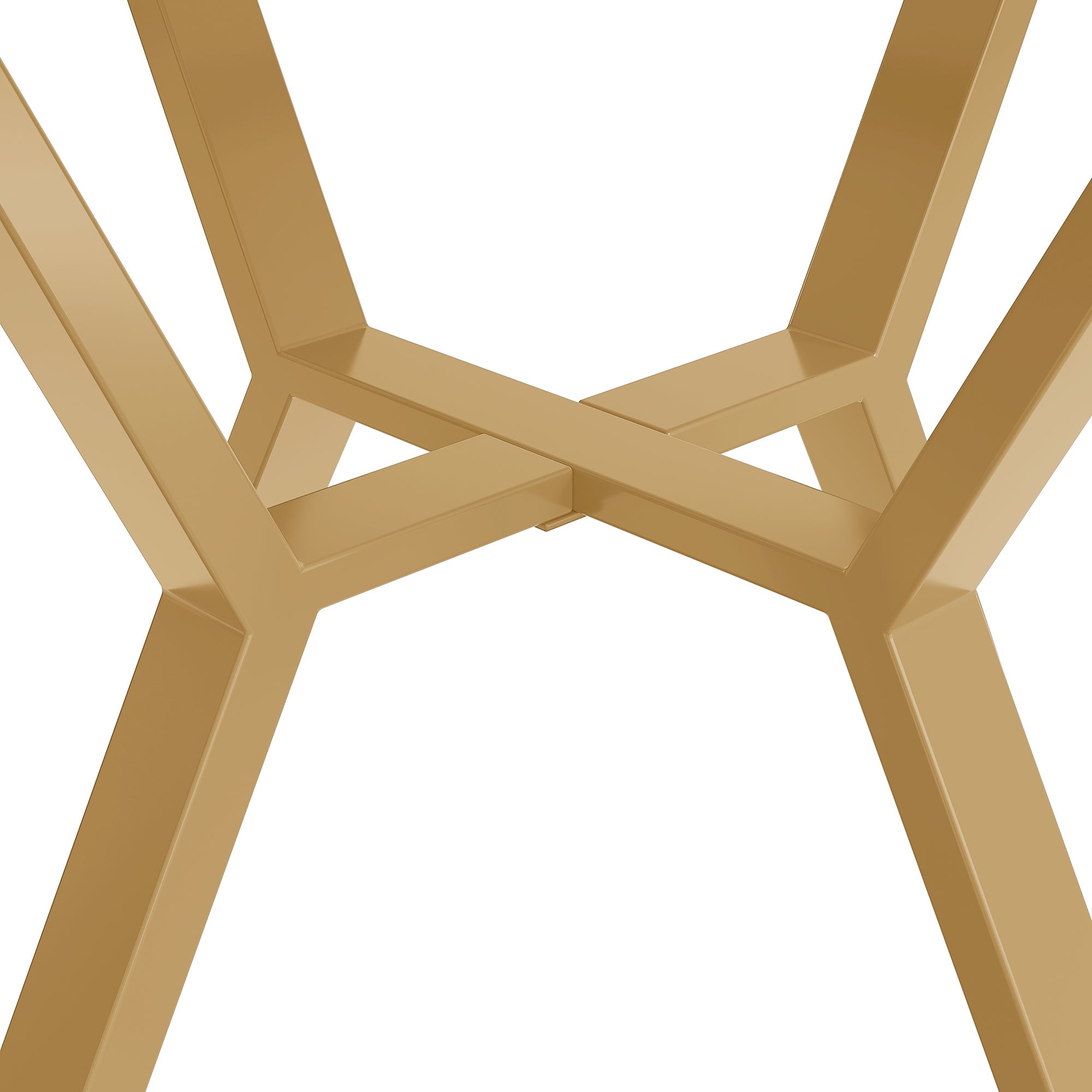 Round Marble Dining Table 1m and X-Leg Coffee Table - Black Gold