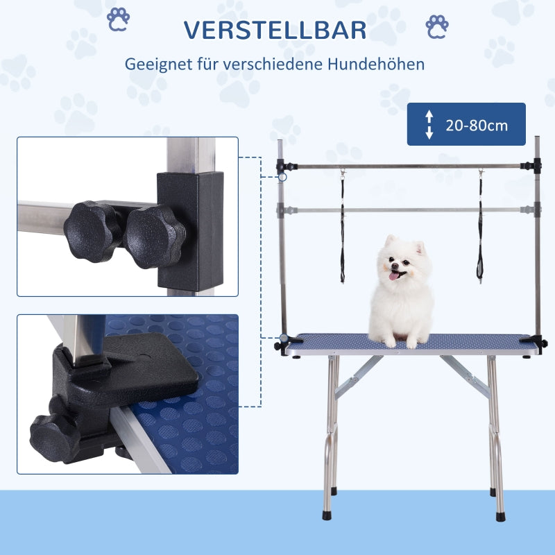 Dog Grooming Table, with Lower Basket, up to 100kg, Blue