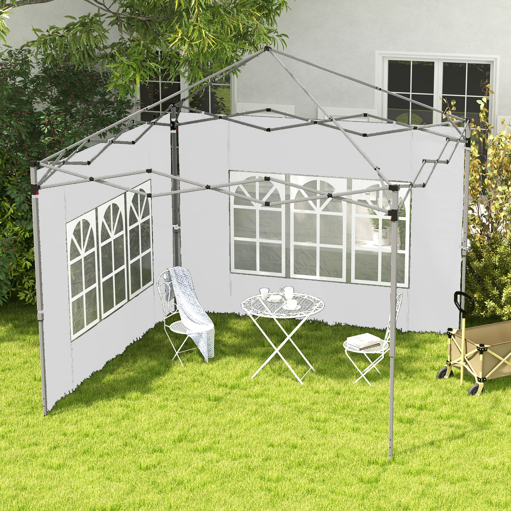 Gazebo Side Panels Replacement, Window for 3x3/3x4m Pop Up, 2 Pack, White