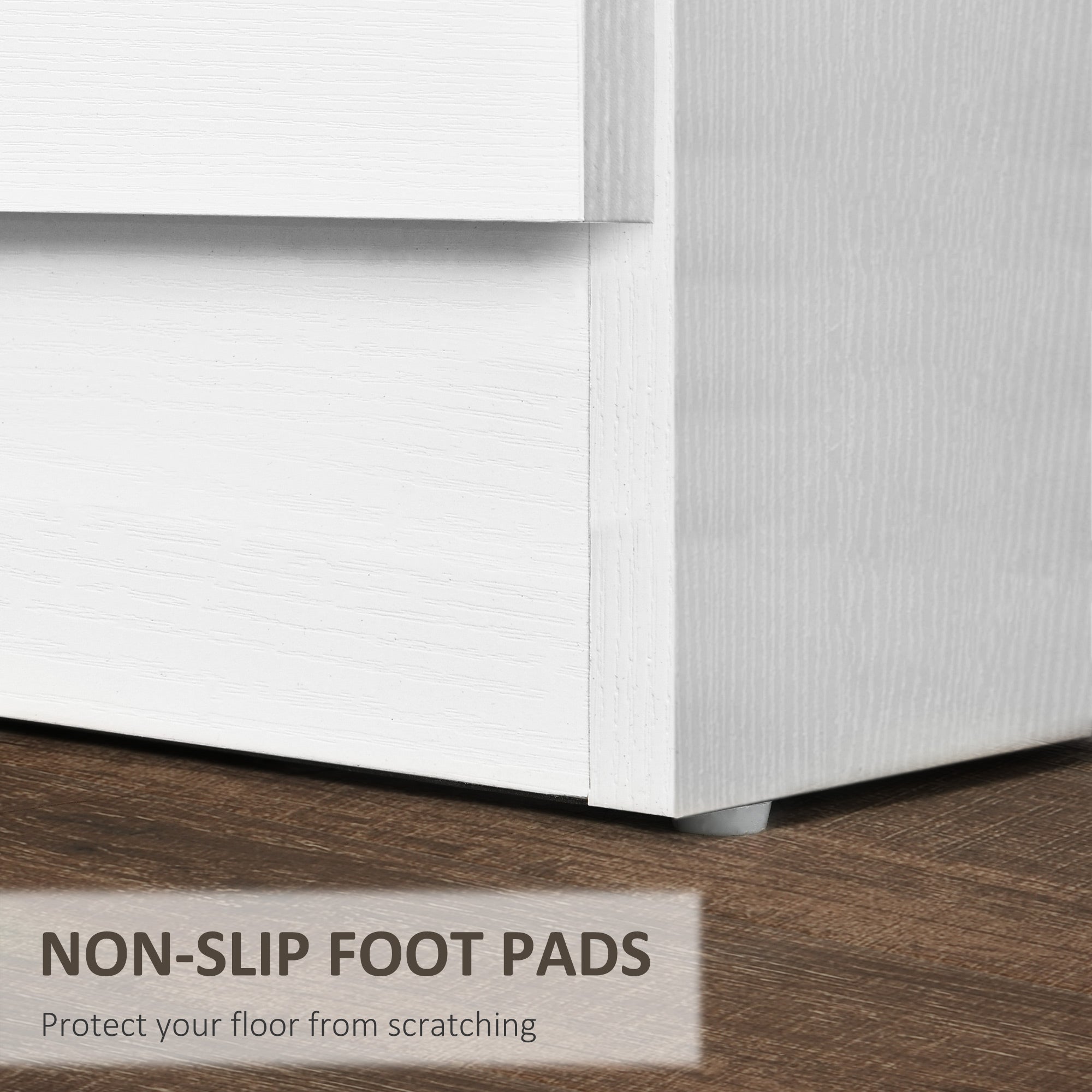 Three-Drawer Bedside Table Simple Design - White