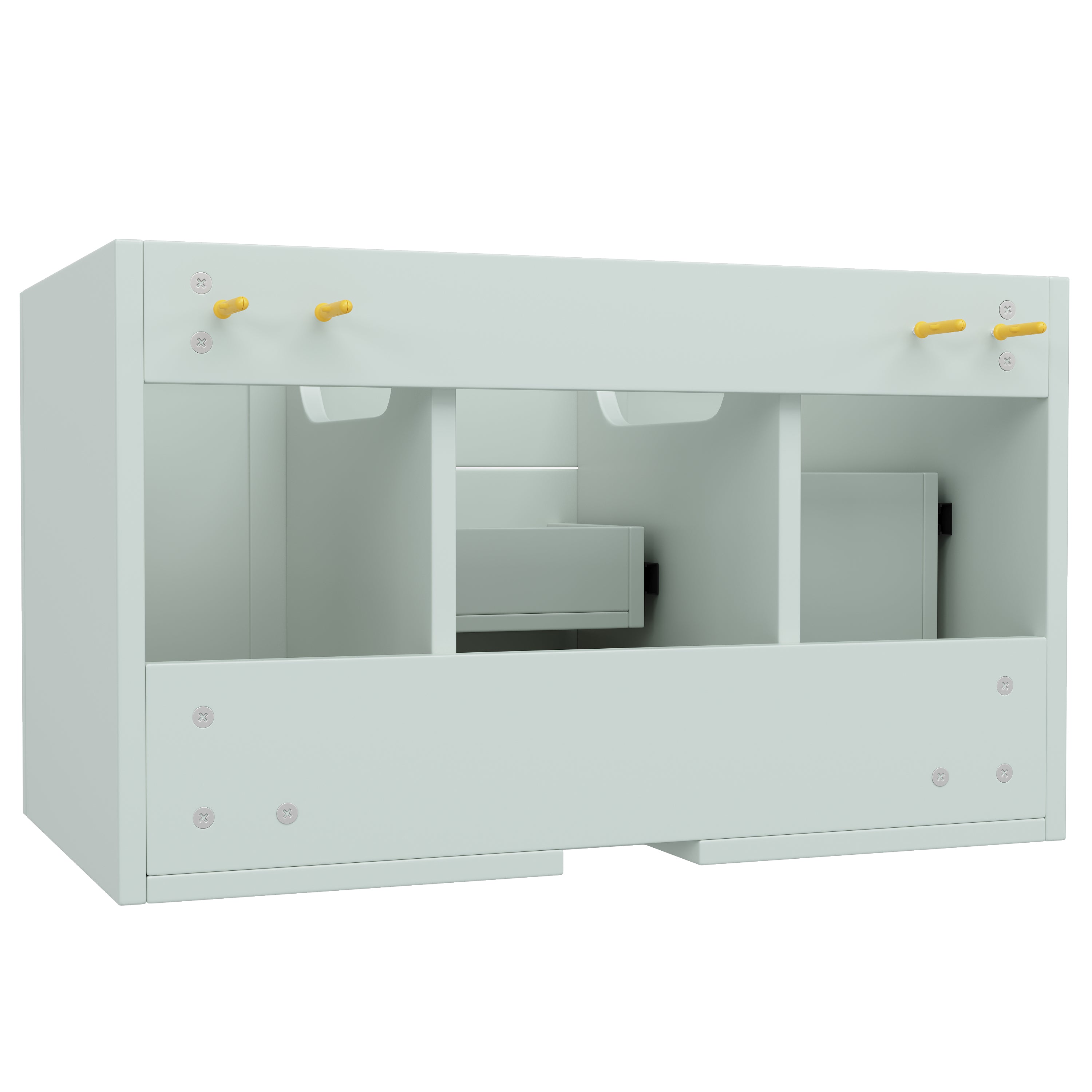 Wall-Mounted Vanity Unit 3 Drawers Modern Style 78.5x46.8cm - Green