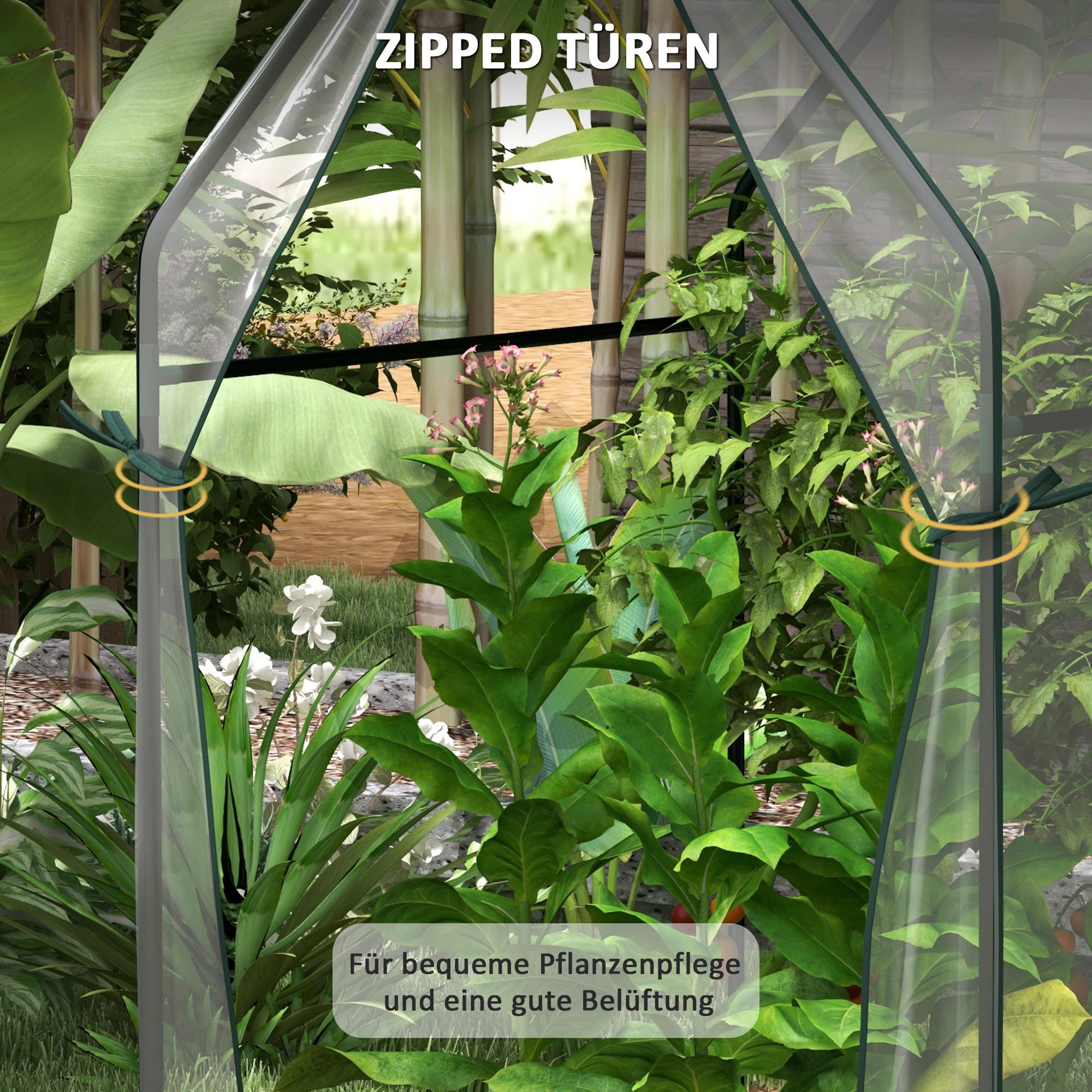 Foil Greenhouse, Double Doors Windproof 90x90x145cm, Transparent PE