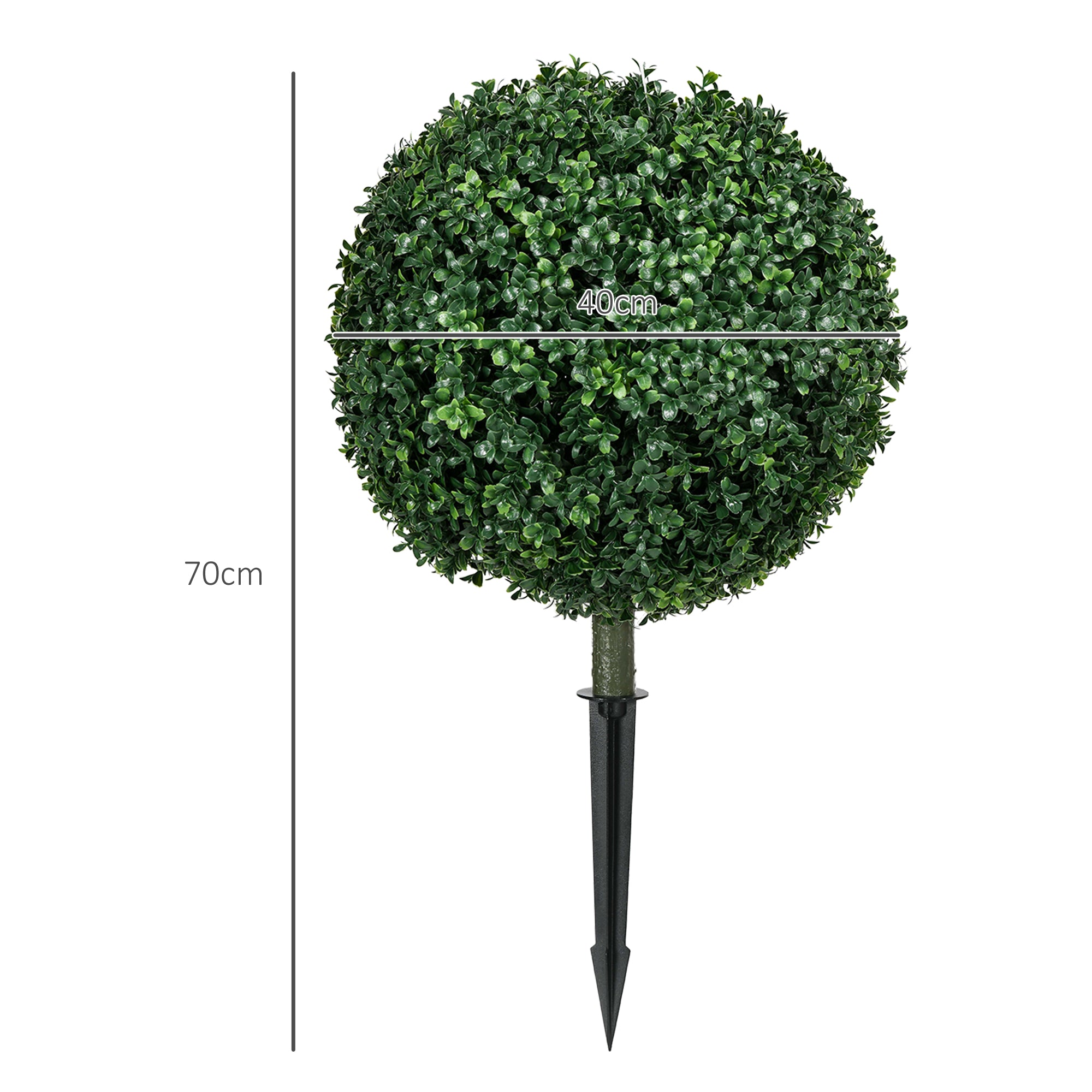 Artificial Boxwood Shrubs Set of 2 Large 70cm UV Protection - Realistic Green