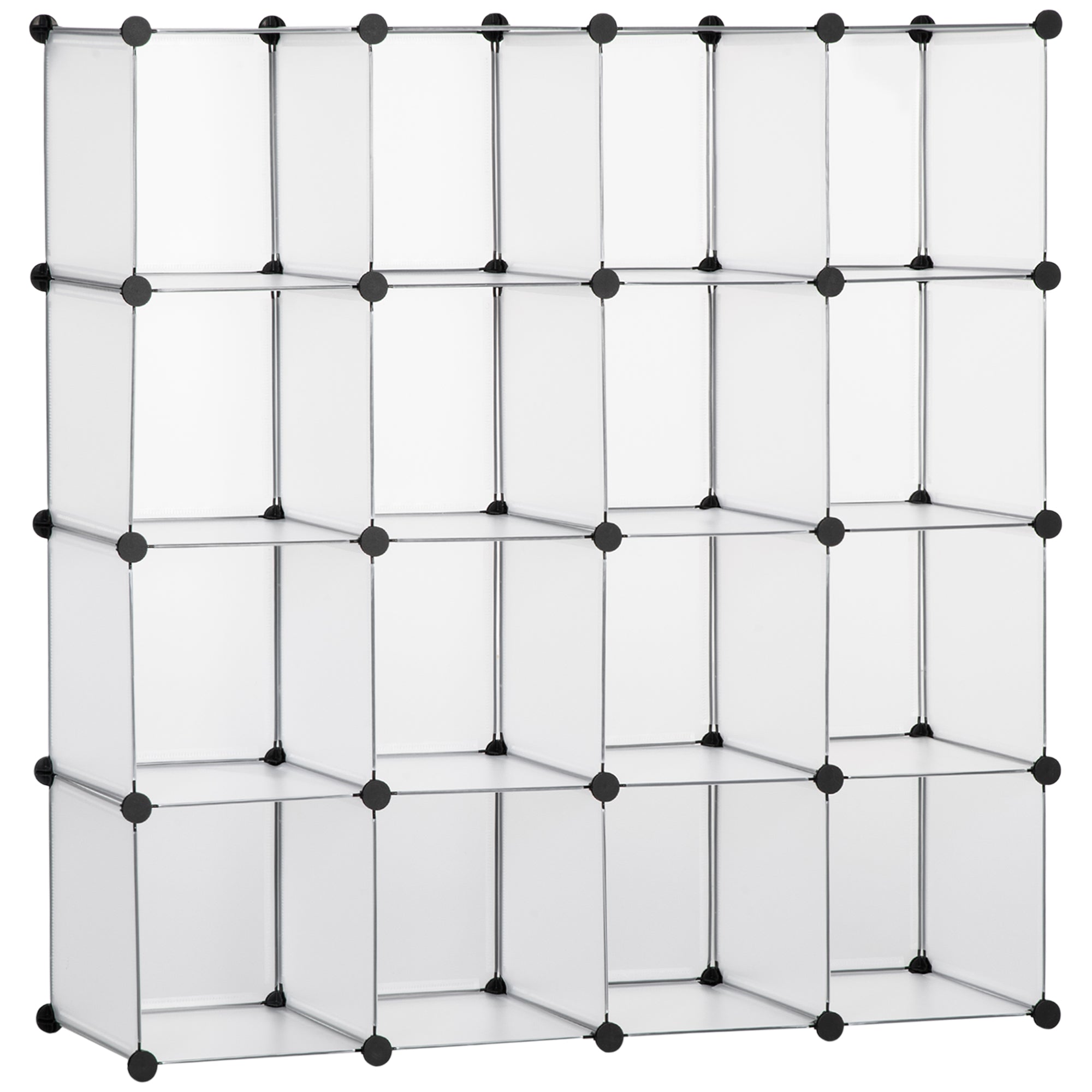 DIY Cube Shelving System 16 Cube Storage Boxes Plastic White