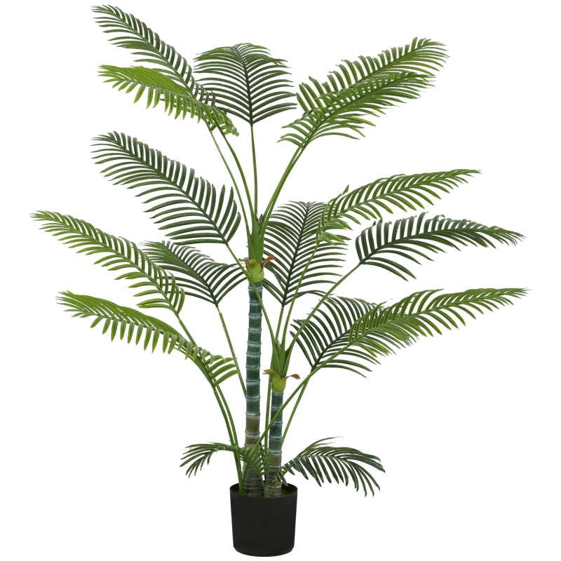 Artificial Palm Tree, 16 UV-Resistant Plastic Leaves with Pot, Green